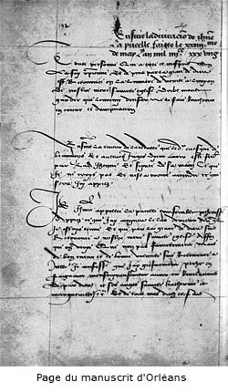C&eacute;dule d'abjuration de St Ouen dans le manuscrit d'Orl&eacute;ans