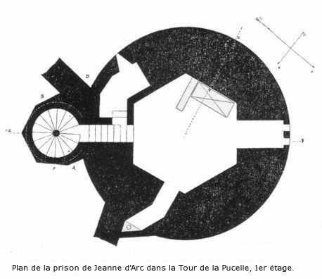 plan de la prison de Jeanne &agrave; Rouen